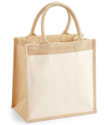 Westford Mill Pocket Jute Midi Tote Bag - NAT - ONE